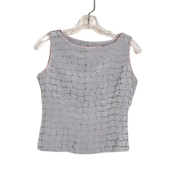 Banana Republic Slim Embroidered Sleeveless Dressy Top Size 2 Career Brunch - Picture 1 of 13